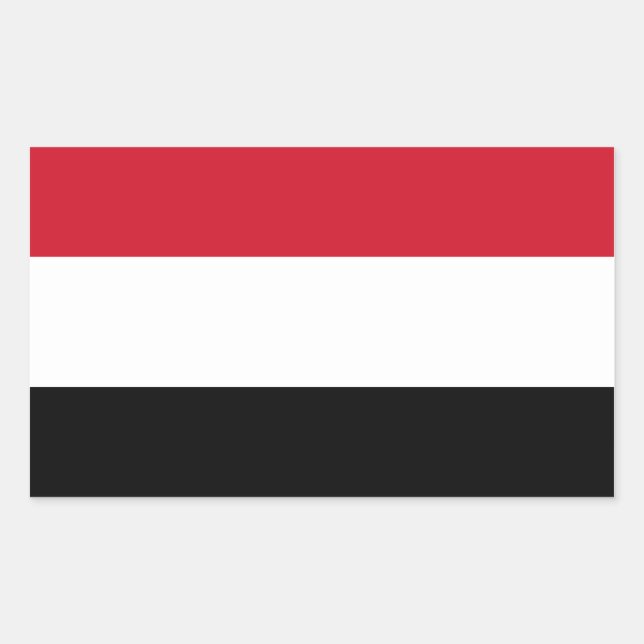 Adesivo Retangular 4 Bandeira Nacional do Iémen (Frente)