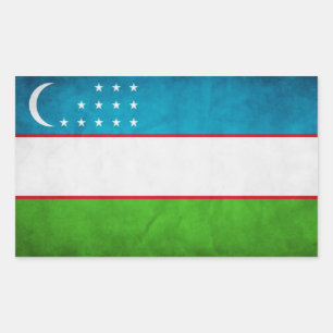 Adesivo Retangular 4 Bandeira Nacional do Usbequistão