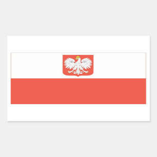 Adesivo Retangular 4 Bandeira Nacional Polônia