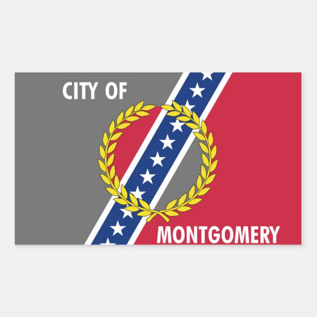 Adesivo Retangular 4 Flag of Montgomery, Alabama (Frente)