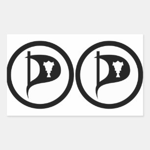 Adesivo Retangular 4 Partido de Pirata Dupla da Islândia