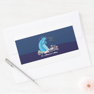 Adesivo Retangular 50º Aniversário da Vida Religiosa Nun Pink Flower