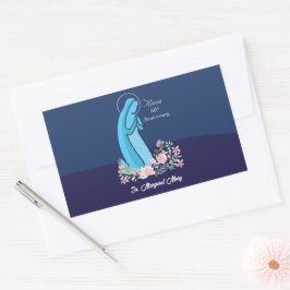 Adesivo Retangular 60º Aniversário da Vida Religiosa Nun Pink Flower