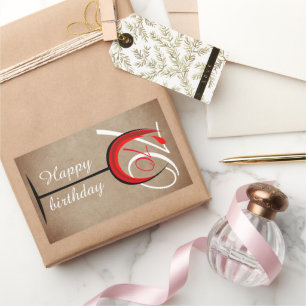 Adesivo Retangular 70 de Aniversário do Vidro Vermelho Russo