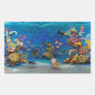Adesivo Retangular 7 Recife de coral marinho