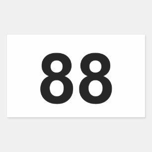 Adesivo Retangular 88 - número oitenta e oito