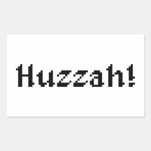 Adesivo Retangular 8 Bits Huzzah!