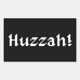 Adesivo Retangular 8 Bits Huzzah!