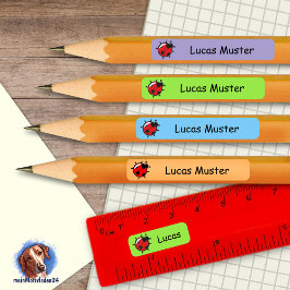 Adesivo Retangular 92 DIY Stifteaufkleber blau grün - Marienkäfer