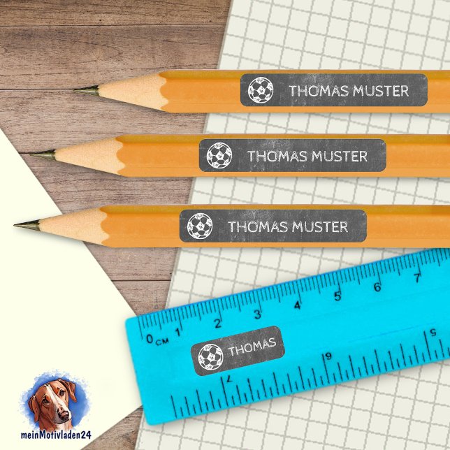 Adesivo Retangular 92 DIY Stifteaufkleber Fußball Tafel (92 DIY Stifteaufkleber zum selber ausschneiden - Motiv: Fußball auf Tafelhintergrund)