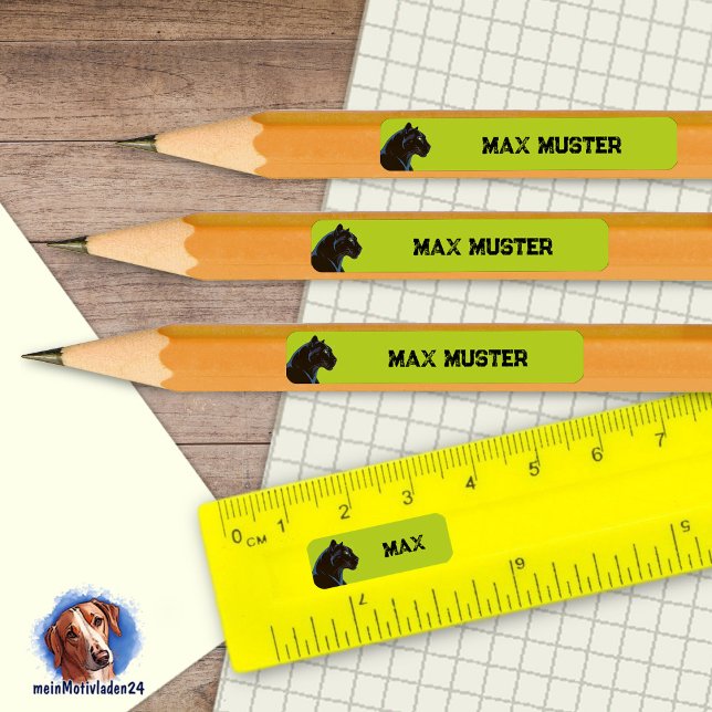 Adesivo Retangular 92 DIY Stifteaufkleber grün - Schwarzer Panther   (92 DIY Stifteaufkleber zum selber ausschneiden - Motiv: Schwarzer Panther - grün)