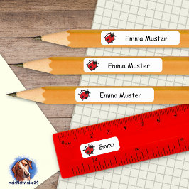 Adesivo Retangular 92 DIY Stifteaufkleber weiß - Marienkäfer