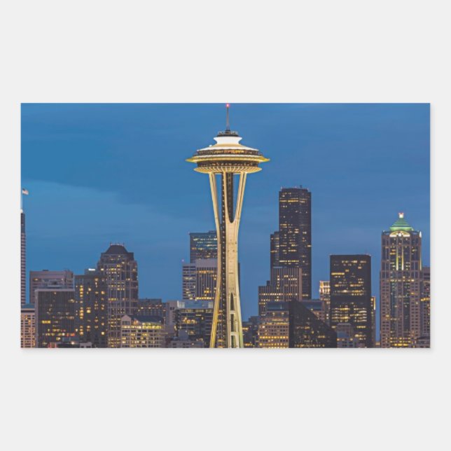 Adesivo Retangular A agulha do espaço e o Seattle do centro (Frente)