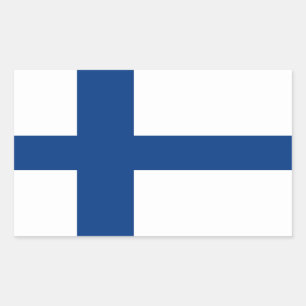 Adesivo Retangular A bandeira de Finlandia - Siniristilippu