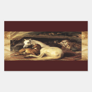 Adesivo Retangular A BARRACA ÁRABE COM CAVALOS, o OUTRO pergaminho