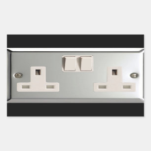 Adesivo Retangular A C.A. BS 1363 do Reino Unido obstrui o soquete [o