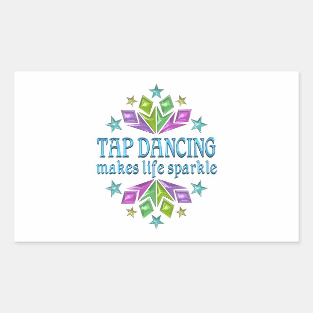 Adesivo Retangular A dança da torneira faz a vida brilhar (Frente)