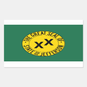Adesivo Retangular A grande bandeira do estado de Jefferson, EUA