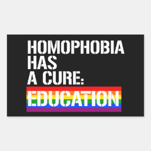 Adesivo Retangular A homofobia tem cura: a educação