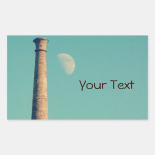 Adesivo Retangular A Lua e uma Torre: Aberystwyth