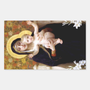 Adesivo Retangular A Madona dos Lírios (por William Bouguereau)