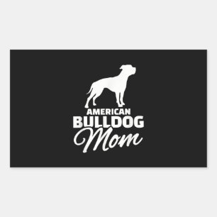 Adesivo Retangular A Mãe Americana Do Bulldog Oferece Presentes Para