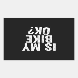 Adesivo Retangular A Minha Bicicleta Está Bem Engraçada Presente Pa