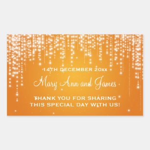 Adesivo Retangular A noite elegante do Tag do favor do casamento