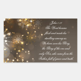 Adesivo Retangular A Palavra Se Tornou Bíblia Versa, John 1:14