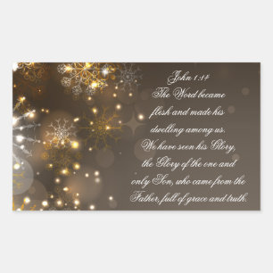 Adesivo Retangular A Palavra Se Tornou Bíblia Versa, John 1:14