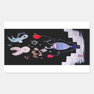 Adesivo Retangular A parede do rosa