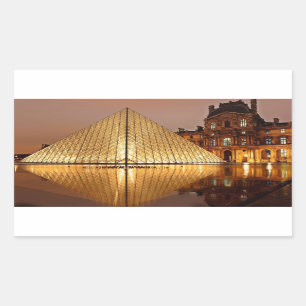 Adesivo Retangular A Pirâmide do Louvre no pátio do Louvre