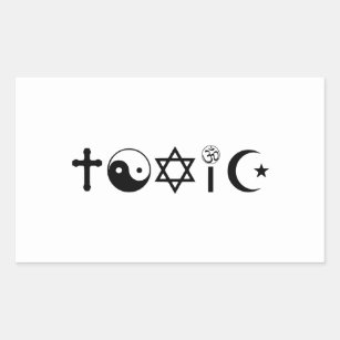 Adesivo Retangular A religião é Freethinker tóxico