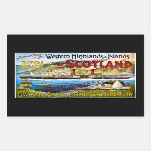 Adesivo Retangular A rota real do verão de Scotland visita o vintage