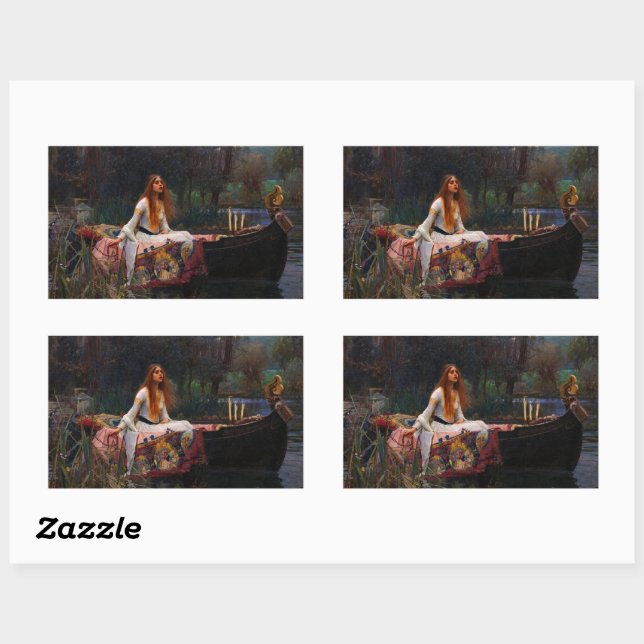 Adesivo Retangular A Senhora de Shalott por John William Waterhouse (Folha)