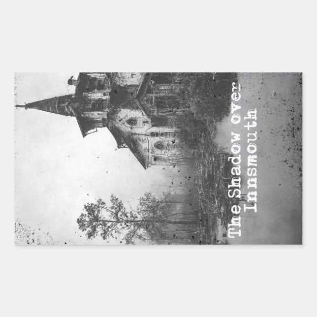 Adesivo Retangular A sombra sobre a nave afável Cthulhu Mythos (Frente)