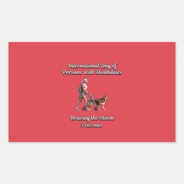 Adesivo Retangular A trazer a Tempestade. Pessoas com Deficiência (Frente)