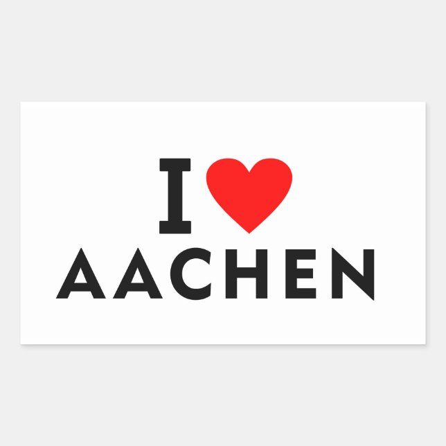 Adesivo Retangular Aachen Alemanha cidade do amor coração como viajar (Frente)