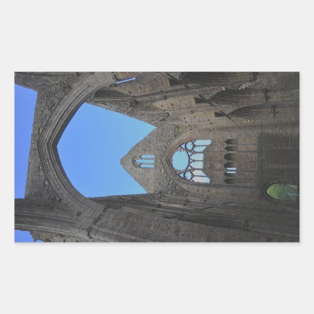 Adesivo Retangular Abadia de Tintern, mosteiro de Cisterciano, País d (Frente)