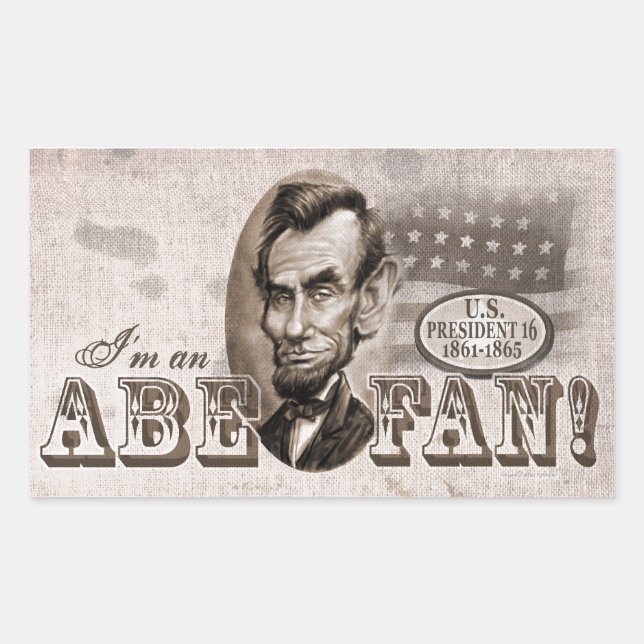 Adesivo Retangular Abe Lincoln Fan (Frente)