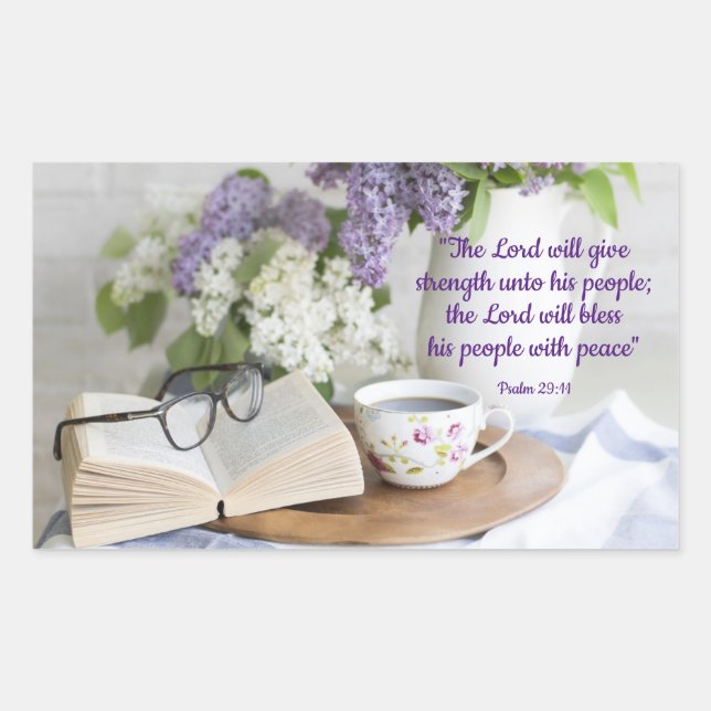 Adesivo Retangular Abençoado com a Paz (Frente)