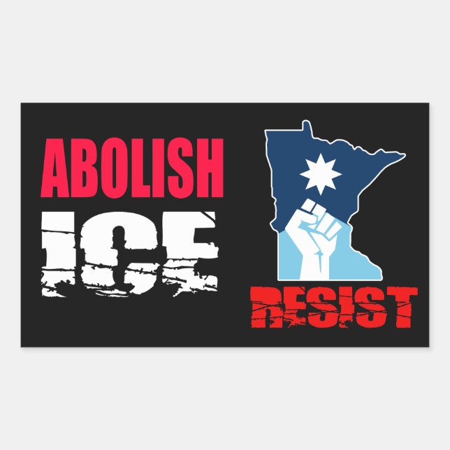 Adesivo Retangular Abolish ICE (Frente)