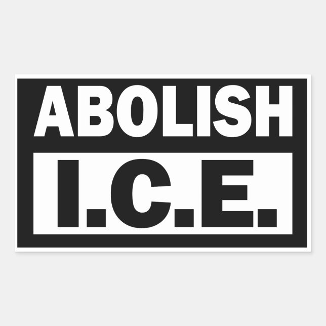 Adesivo Retangular Abolish ICE (Frente)