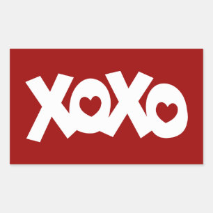 Adesivo Retangular Abraços e Beijos Amor e Corações