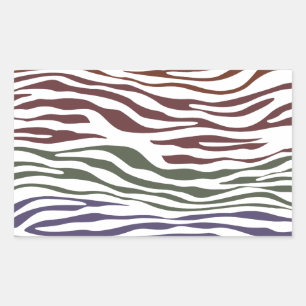 Adesivo Retangular Abstrato colorido da listra da zebra