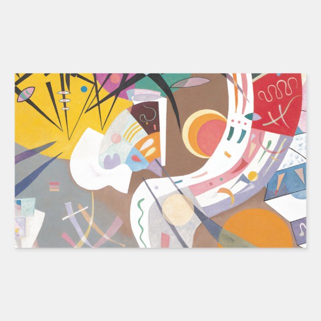 Adesivo Retangular Abstrato da curva dominante de Kandinsky (Frente)