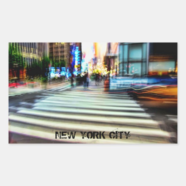 Adesivo Retangular Abstrato da rua NYC (Frente)