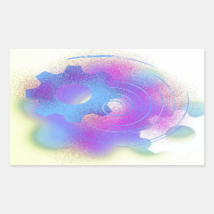 Adesivo Retangular Abstrato de Arranque Radical para Cima