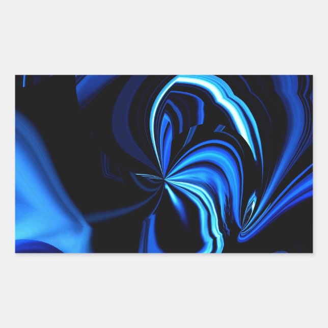 Adesivo Retangular Abstrato de Borboleta Azul (Frente)