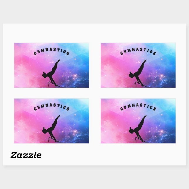 Adesivo Retangular Abstrato de ginástica (Folha)